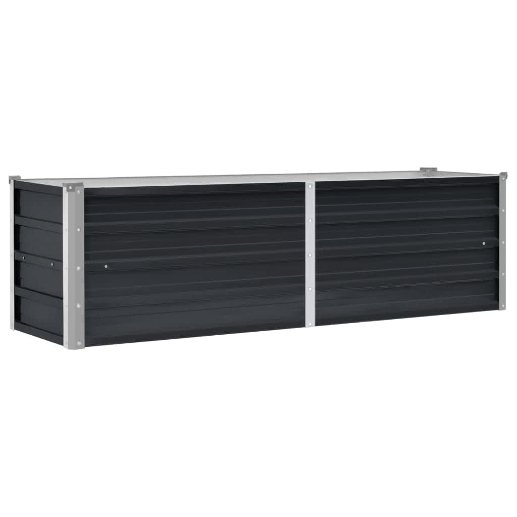 Letto Rialzato Giardino Antracite 160x40x45 cm Acciaio Zincato