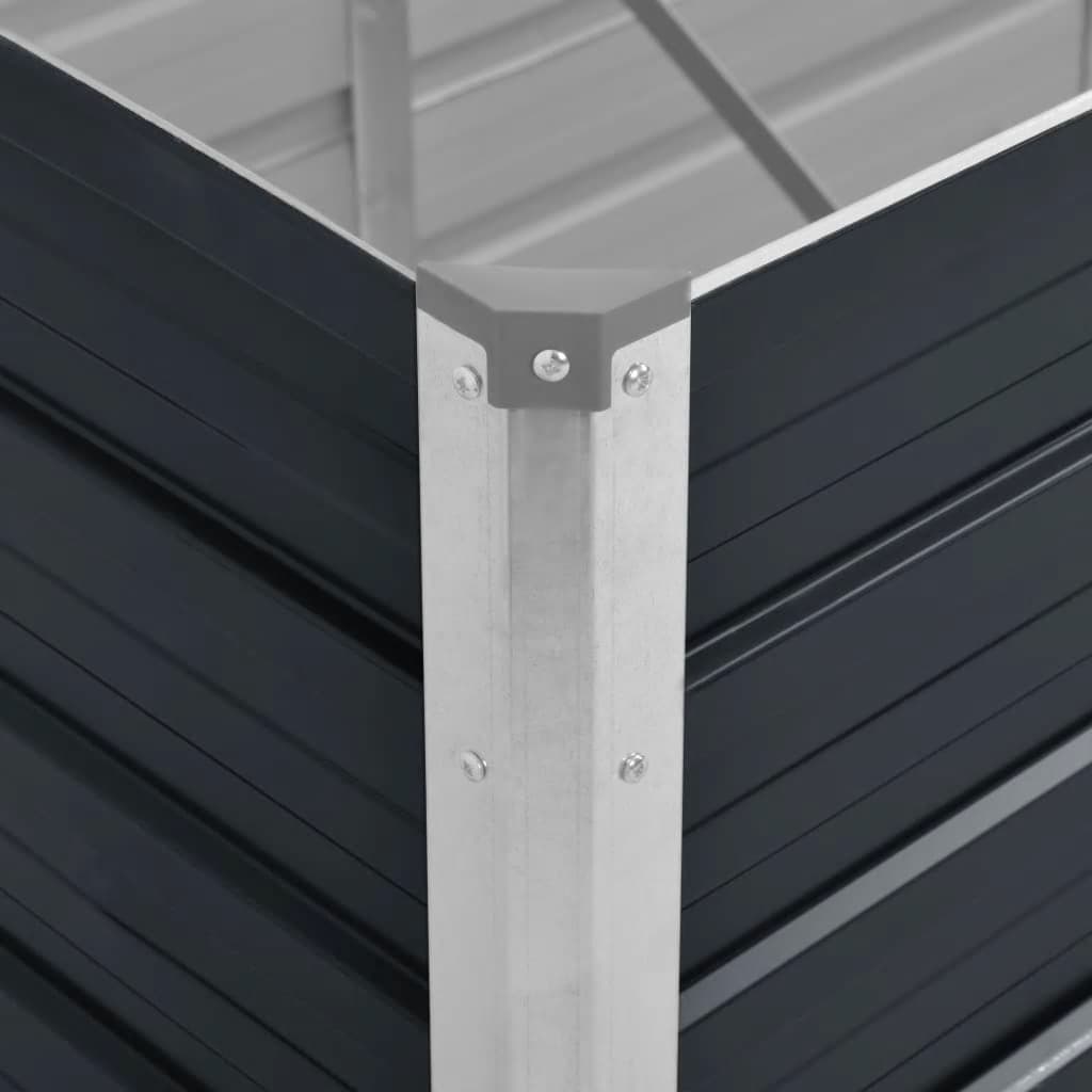 Fioriera per Giardino Antracite 100x40x45 cm in Acciaio Zincato