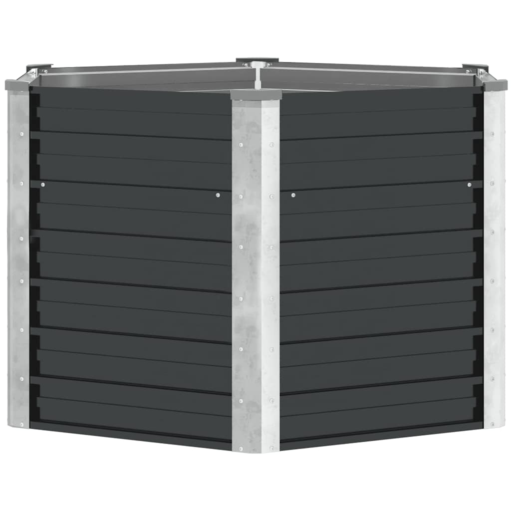 Fioriera per Giardino Antracite 129x129x77cm in Acciaio Zincato