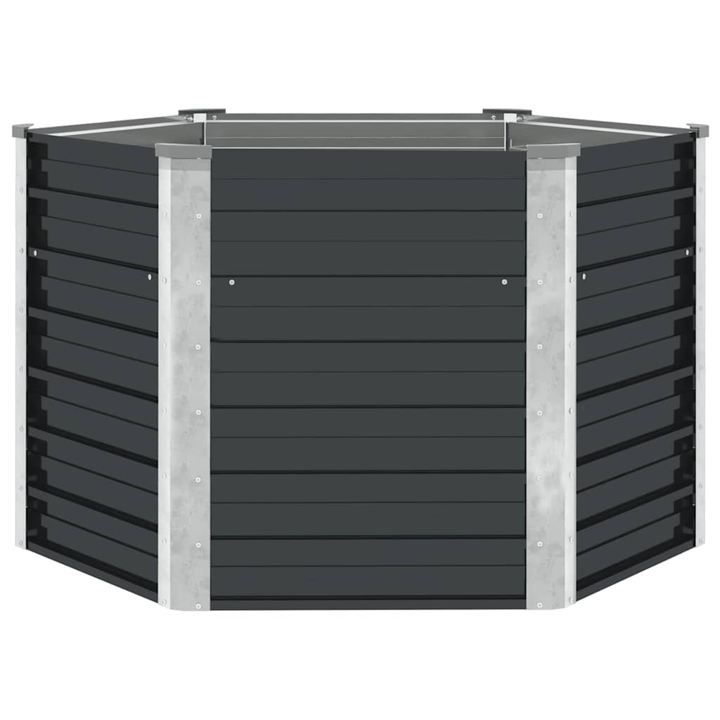 Fioriera per Giardino Antracite 129x129x77cm in Acciaio Zincato