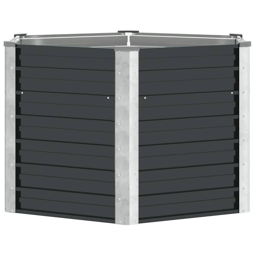 Fioriera per Giardino Antracite 129x129x77cm in Acciaio Zincato