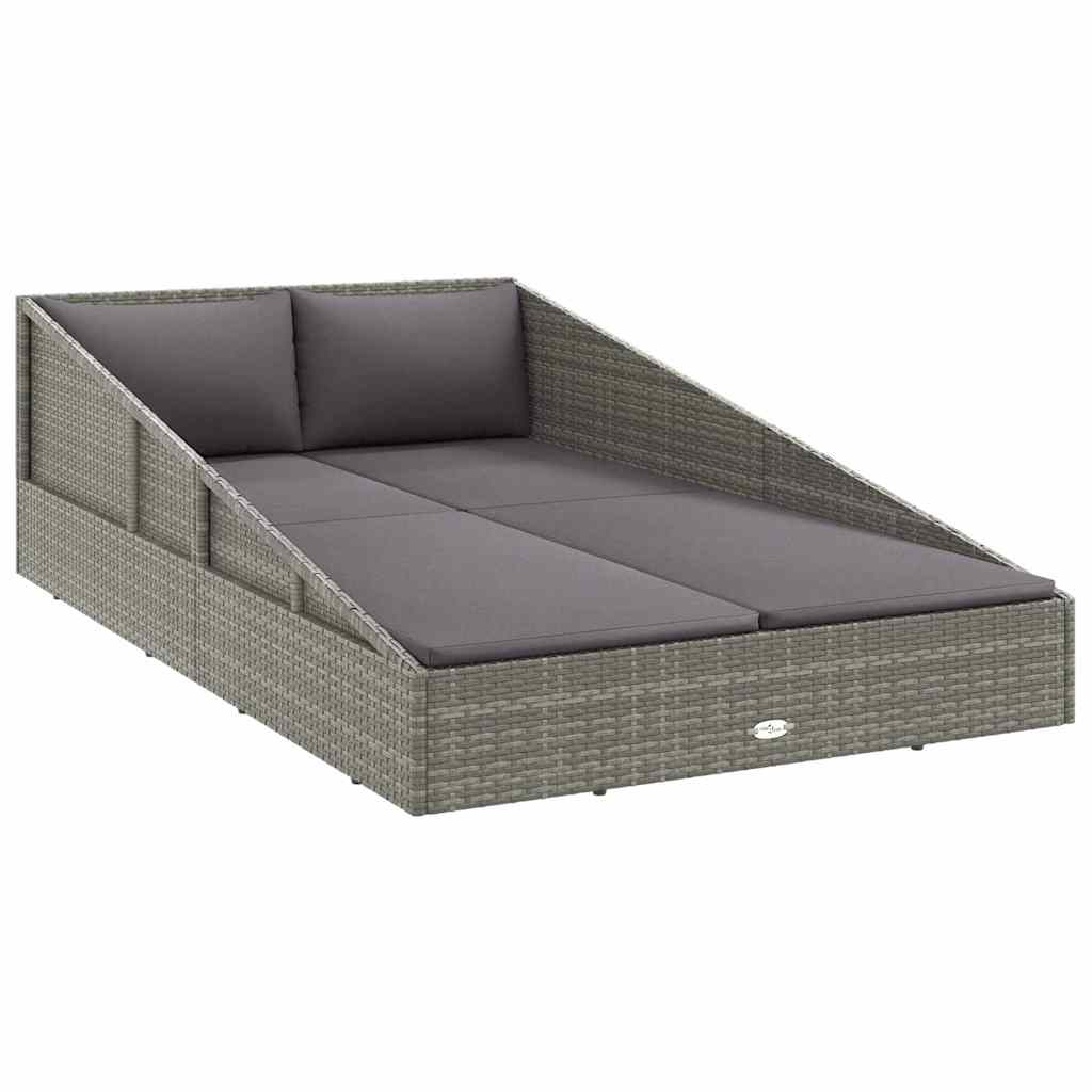 Lettino da Giardino Grigio 110x200 cm in Polyrattan