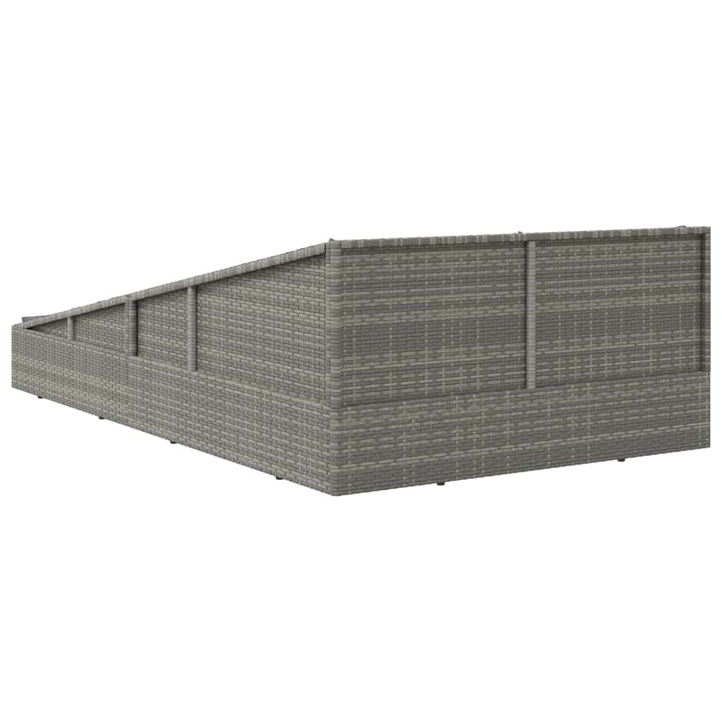 Lettino da Giardino Grigio 110x200 cm in Polyrattan