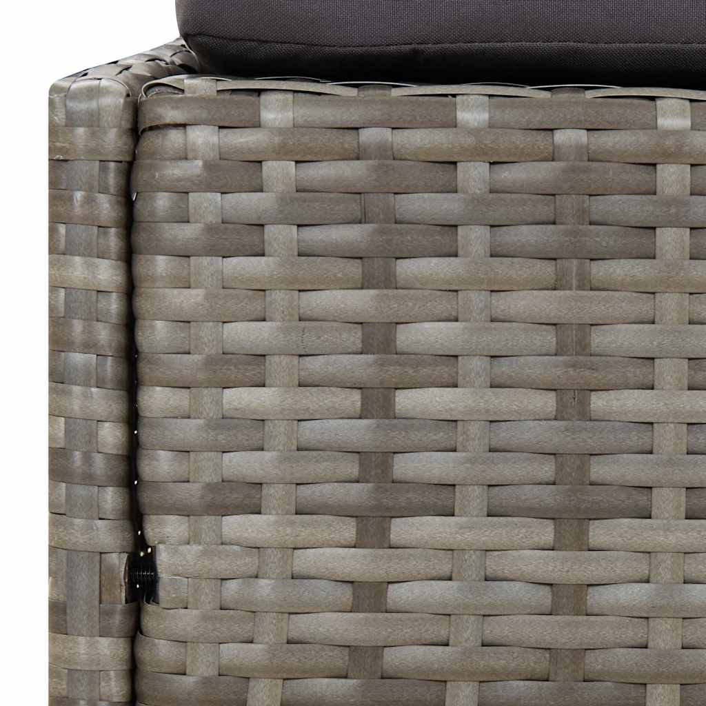 Lettino da Giardino Grigio 110x200 cm in Polyrattan