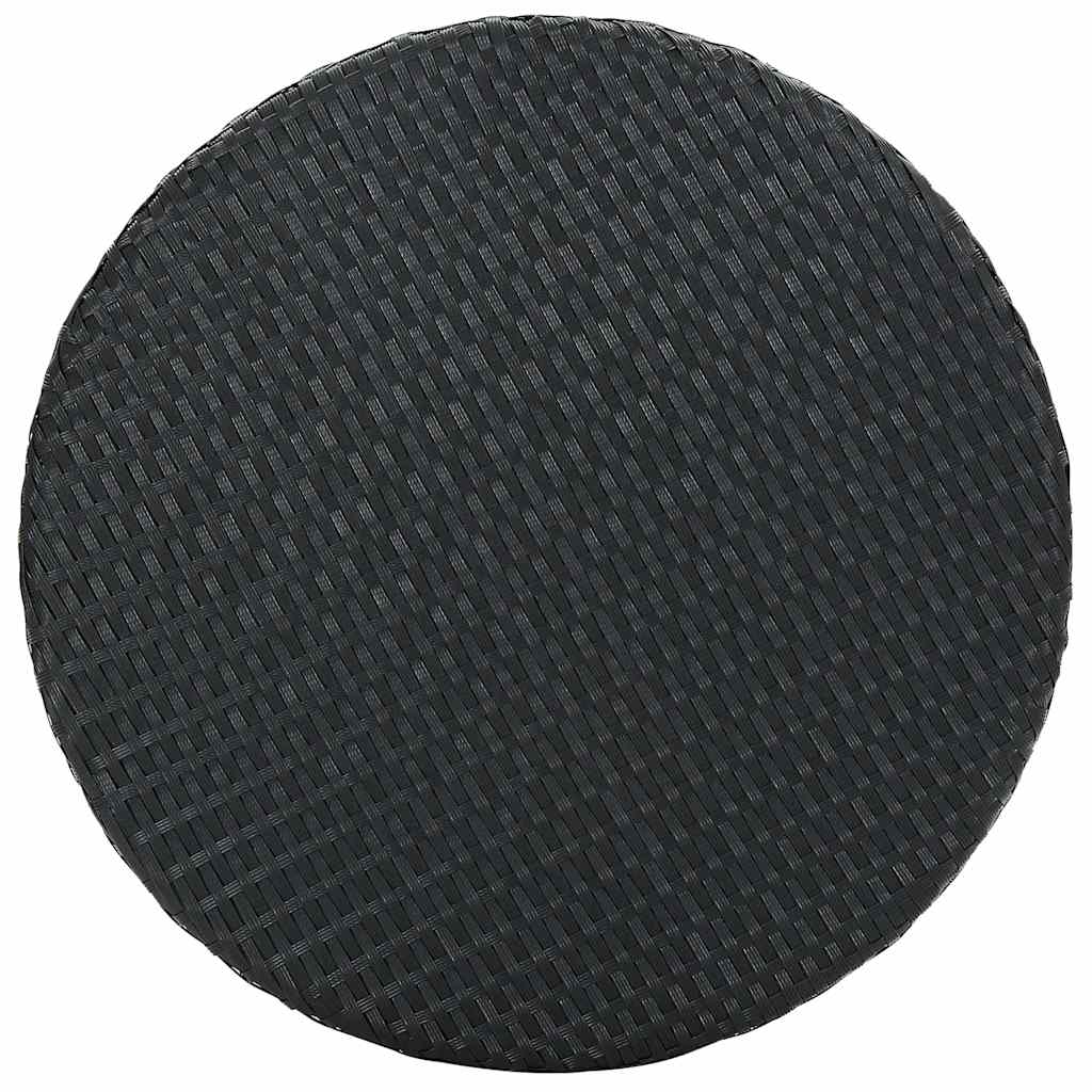 Tavolo da Giardino Nero 60,5x106 cm in Polyrattan