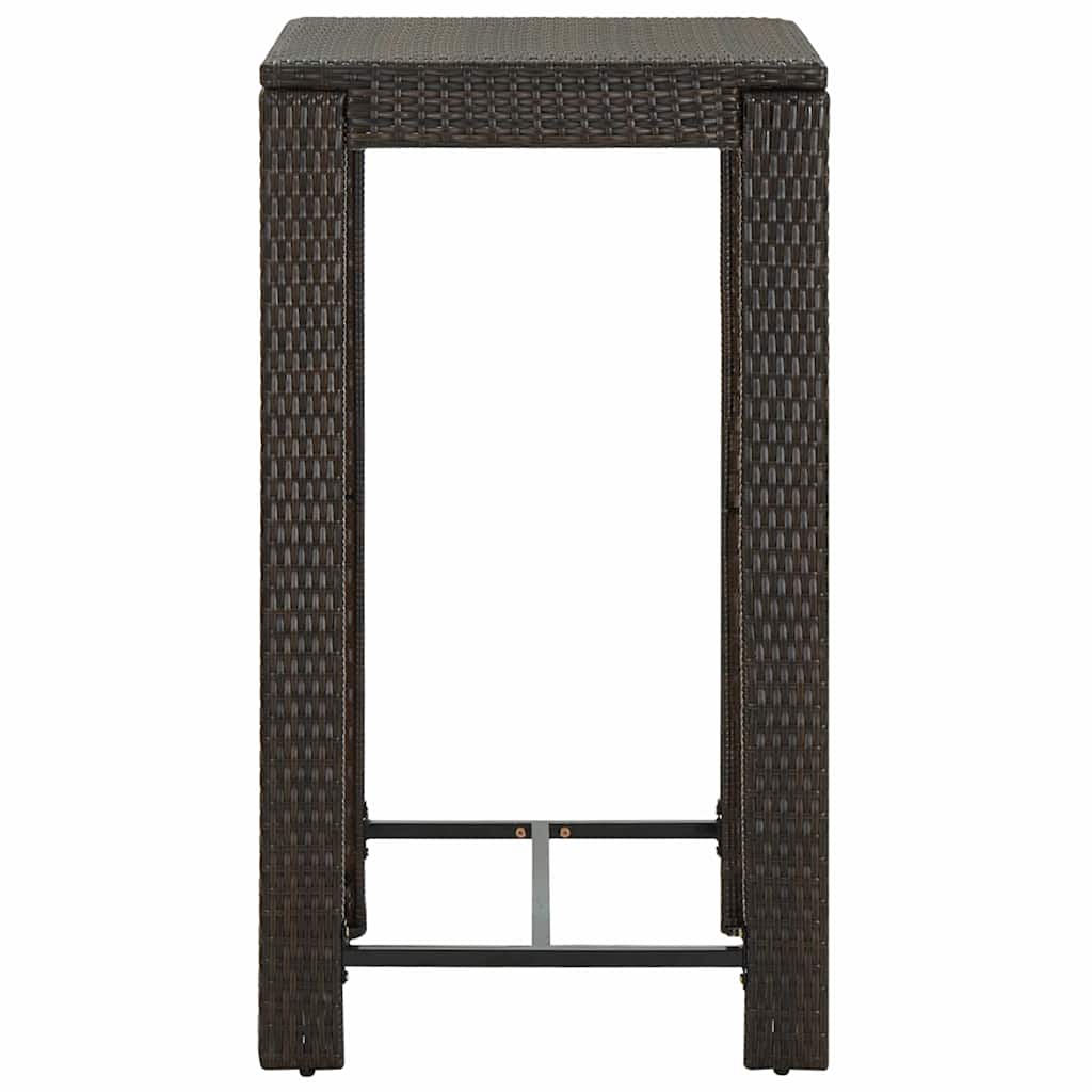 Tavolo da Bar da Giardino Marrone 60,5x60,5x110,5 cm Polyrattan