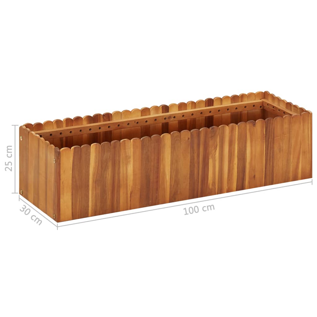 Letto Rialzato da Giardino 100x30x25 cm in Massello di Acacia