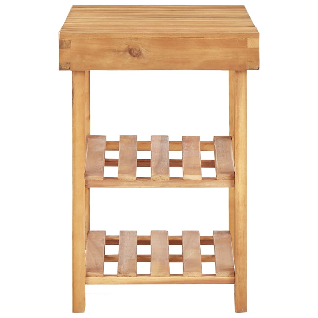 Scarpiera 70x32x46 cm in Legno Massello di Acacia