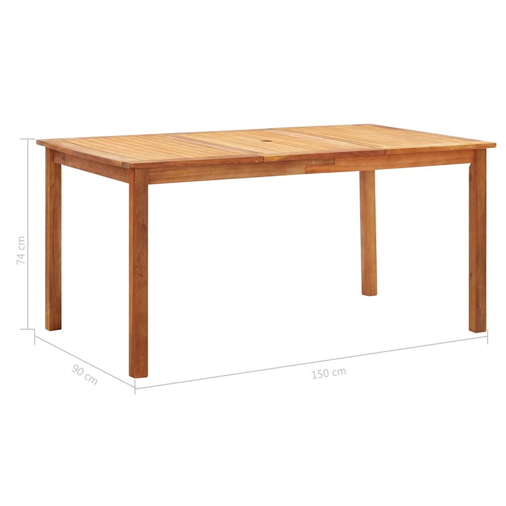 Set Pranzo da Giardino 7 pz Polyrattan e Legno d'Acacia Grigio