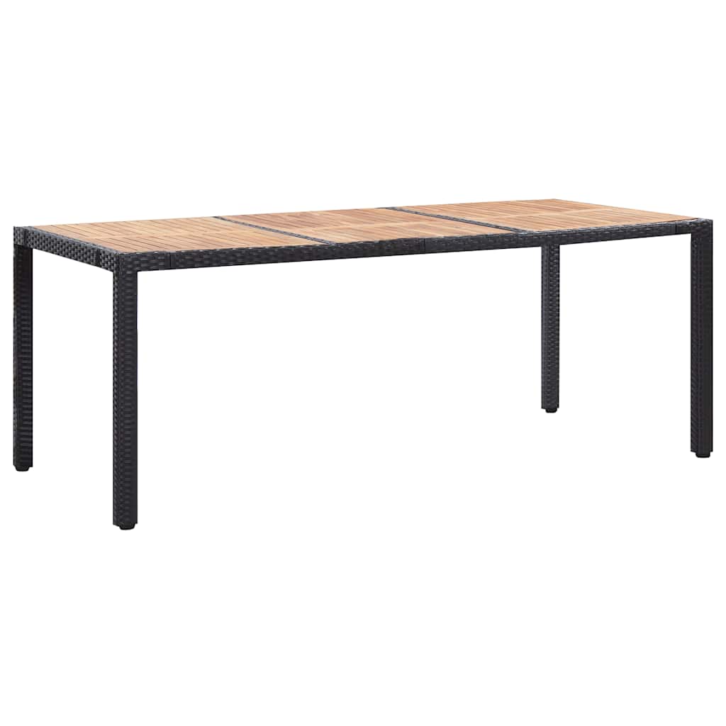Set da Pranzo da Giardino 9 pz con Cuscini in Polyrattan Nero