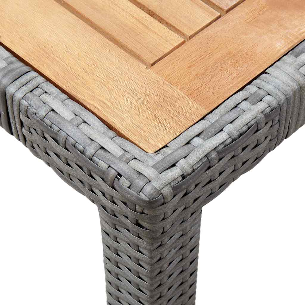 Set da Pranzo da Giardino 7 pz con Cuscini in Polyrattan Grigio