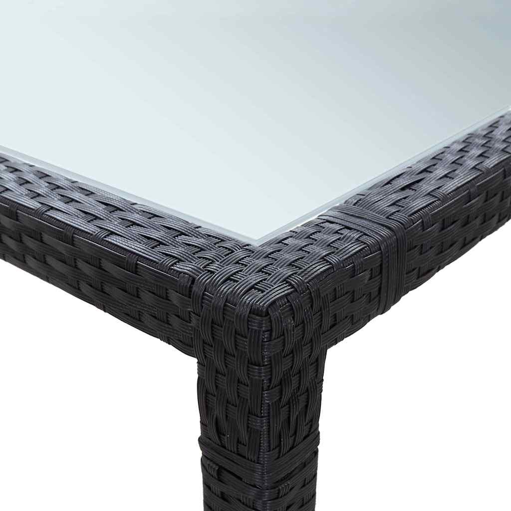Tavolo da Pranzo da Giardino Nero 200x150x74 cm in Polyrattan