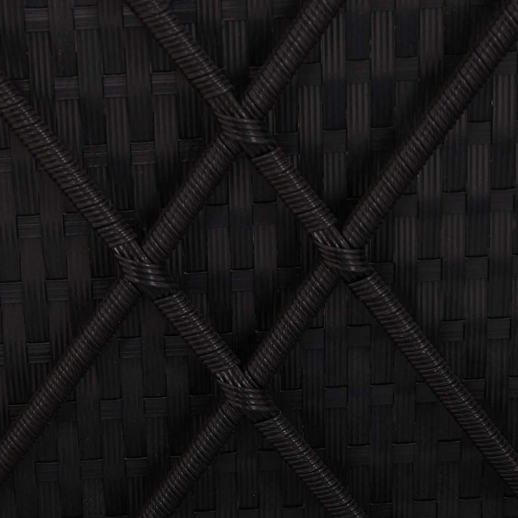 Lettino Prendisole Trasformabile con Cuscino Polyrattan Nero