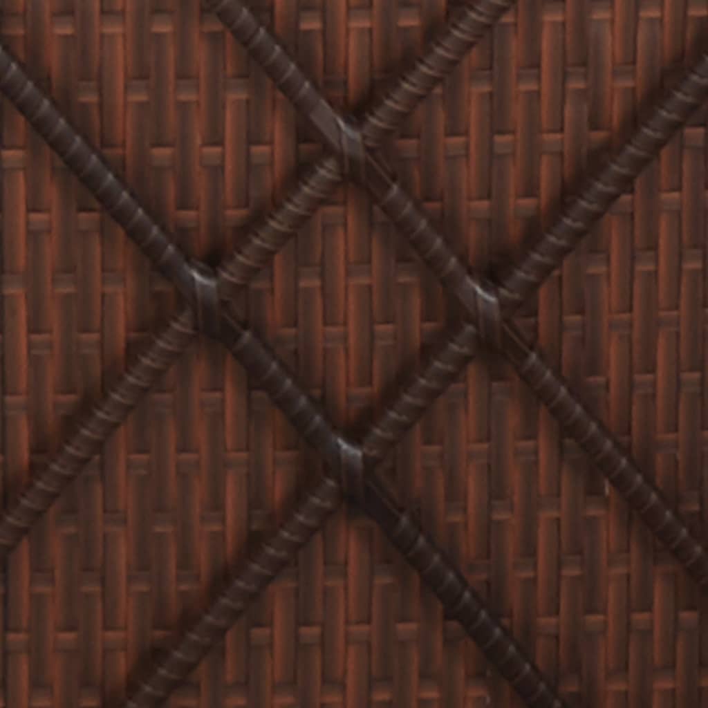 Lettino Prendisole Trasformabile con Cuscino Polyrattan Marrone