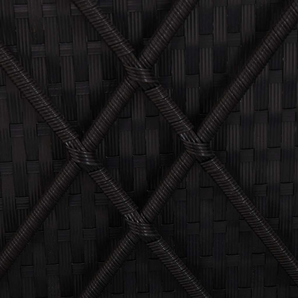 Lettino Prendisole Trasformabile con Cuscino Polyrattan Nero