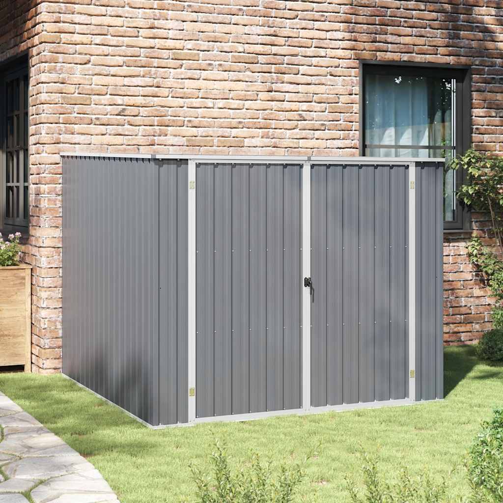 Capanno da Giardino Grigio 195x198x159 cm in Acciaio Zincato