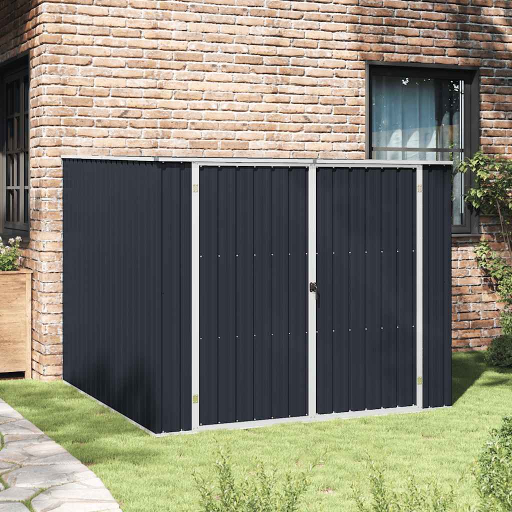 Capanno da Giardino Antracite 195x198x159 cm in Acciaio Zincato