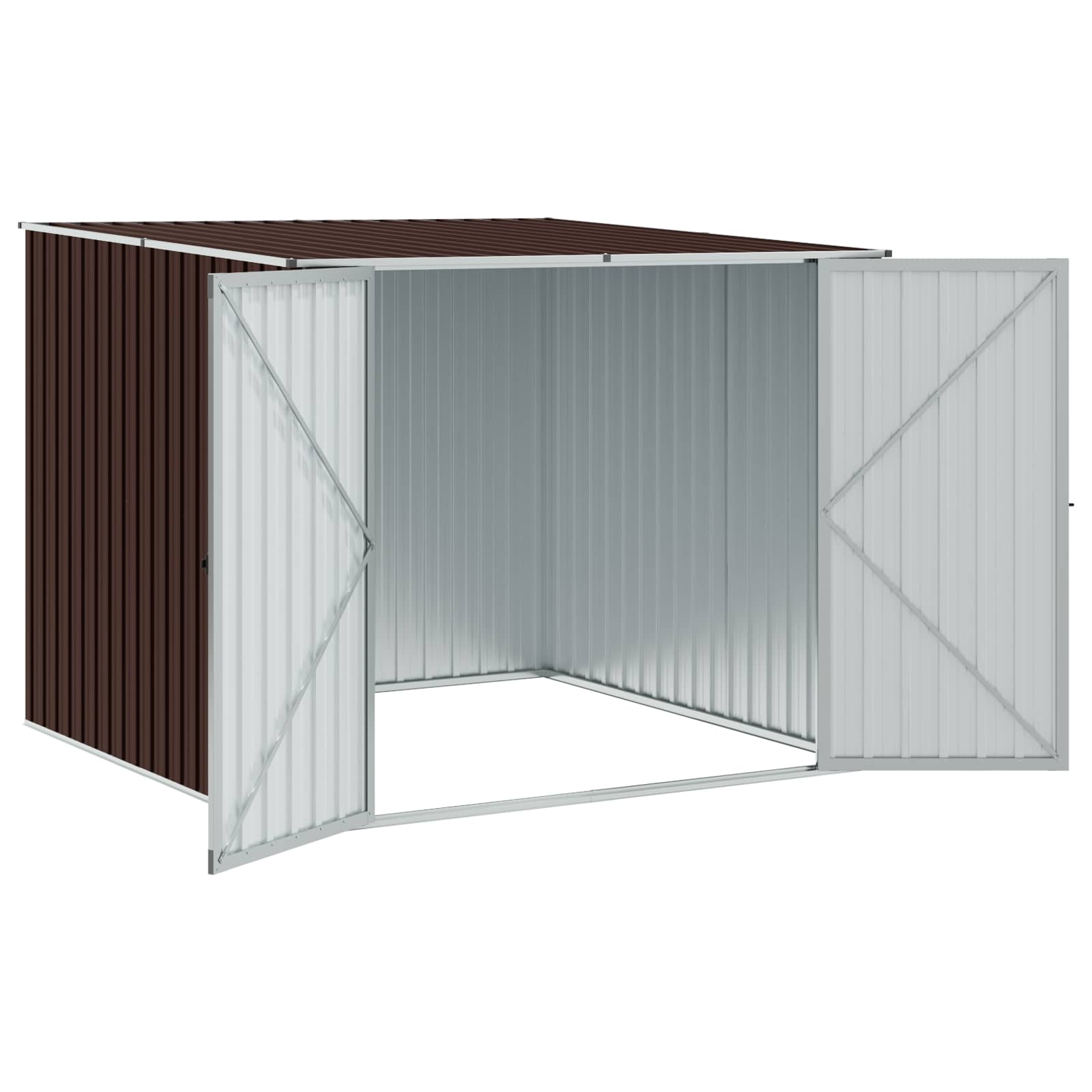Capanno da Giardino Marrone 195x198x159 cm in Acciaio Zincato