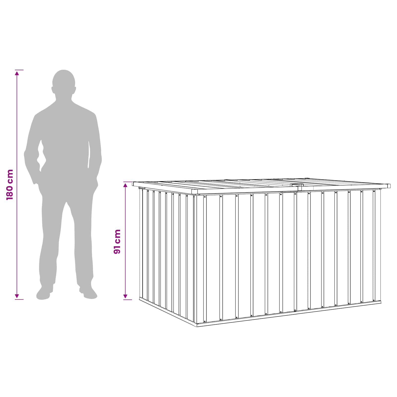 Baule da Giardino Verde 150x101x91 cm