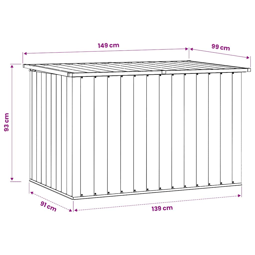 Baule da Giardino Grigio 150x101x91 cm
