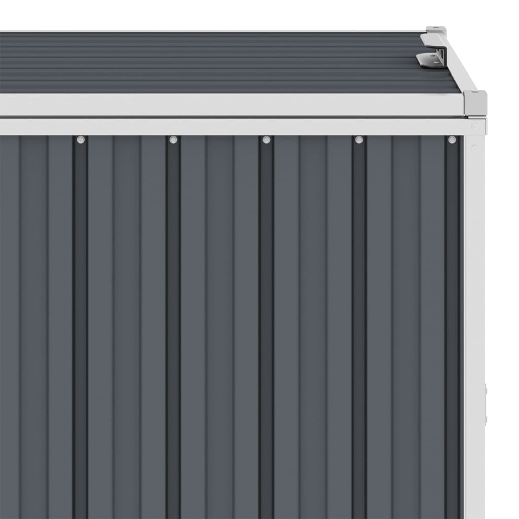 Copri Bidone Rifiuti Triplo Grigio 213x81x121 cm in Acciaio