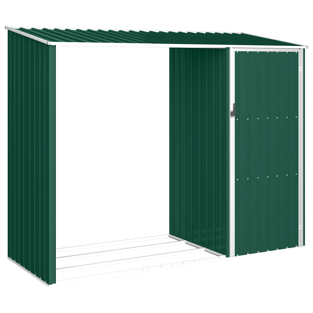 Capanno per Legna Verde 245x98x159 cm in Acciaio Zincato