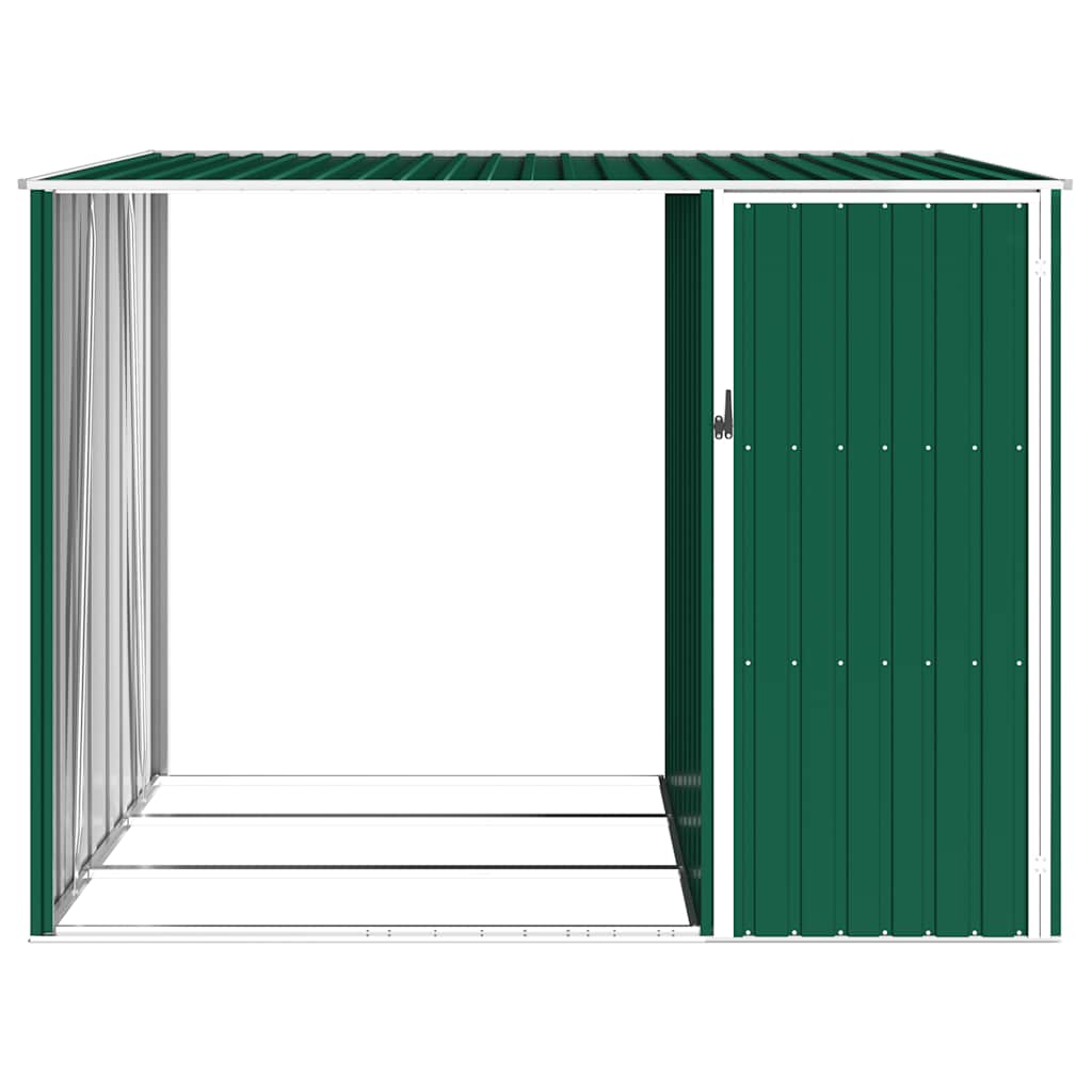 Capanno per Legna Verde 245x98x159 cm in Acciaio Zincato