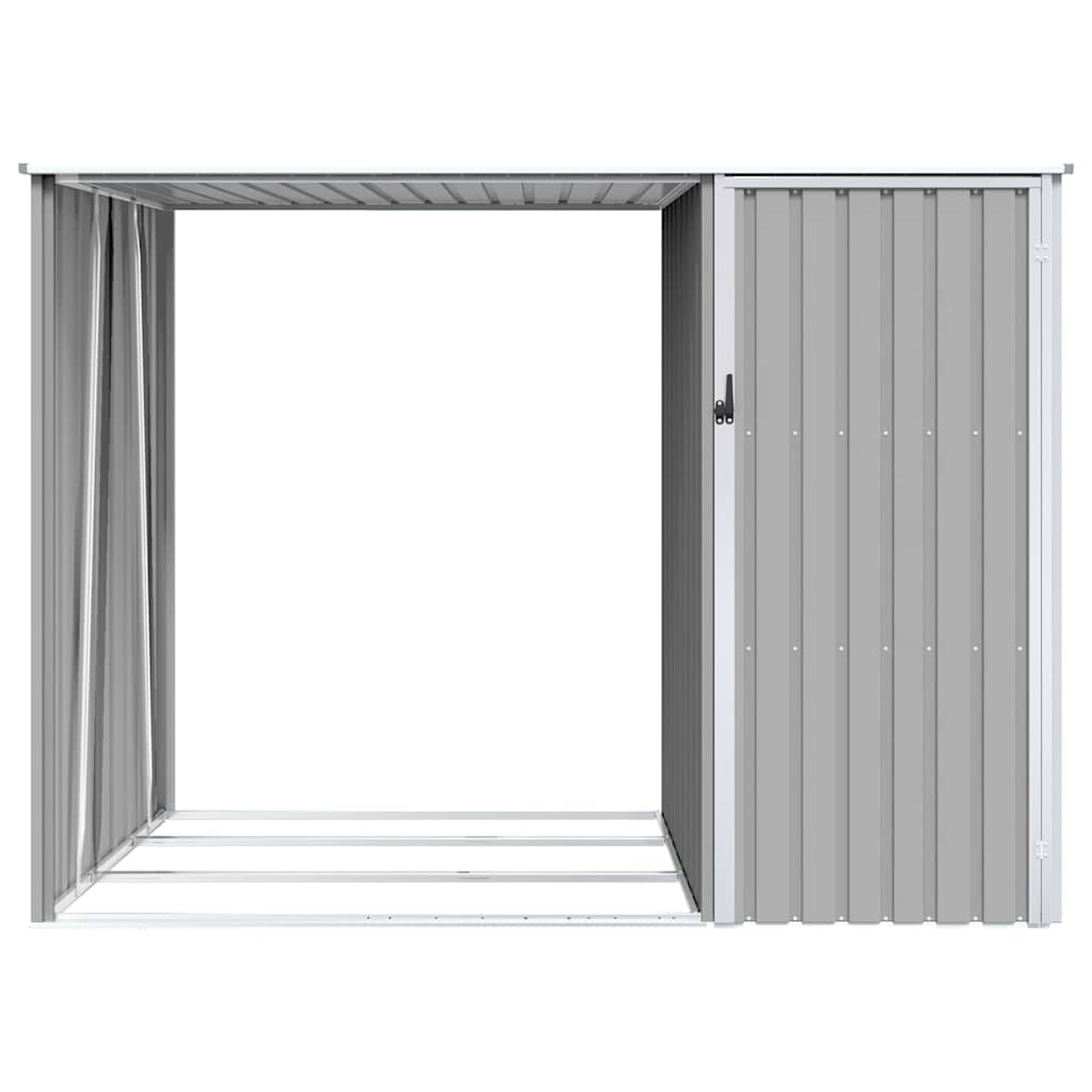 Capanno per Legna Grigio 245x98x159 cm in Acciaio Zincato