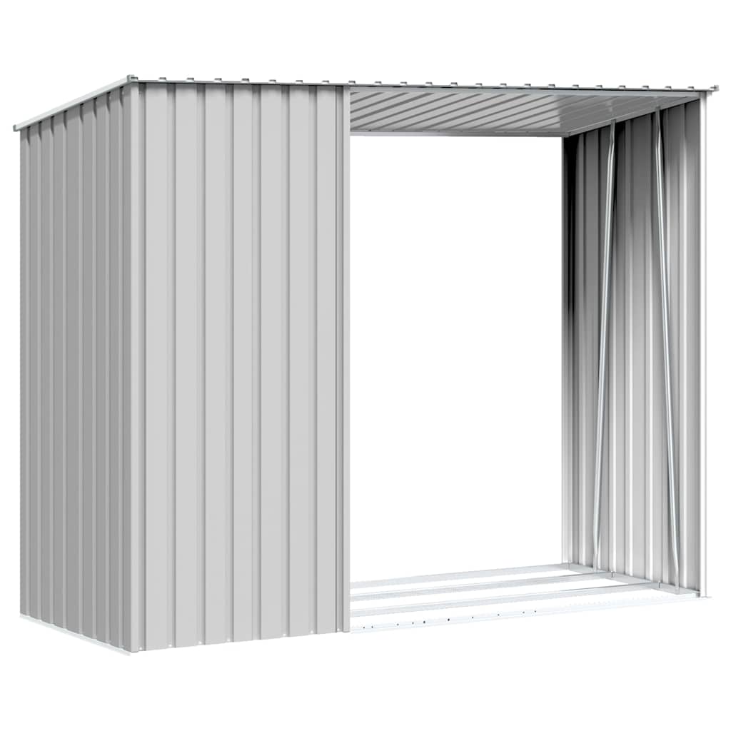 Capanno per Legna Grigio 245x98x159 cm in Acciaio Zincato
