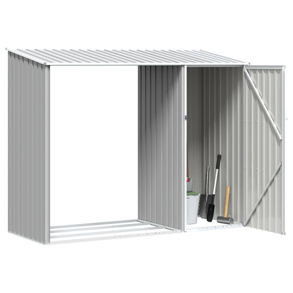 Capanno per Legna Grigio 245x98x159 cm in Acciaio Zincato