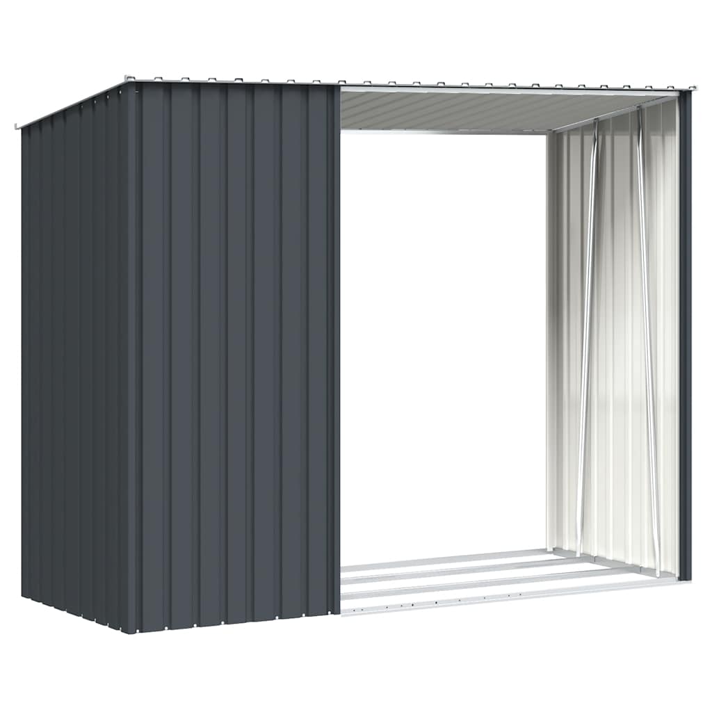 Capanno per Legna Antracite 245x98x159 cm in Acciaio Zincato