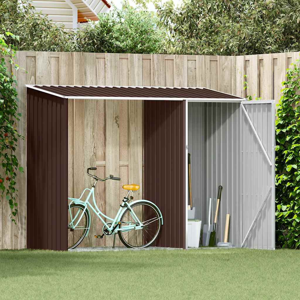 Capanno per Legna da Giardino 245x98x159 cm in Acciaio Zincato
