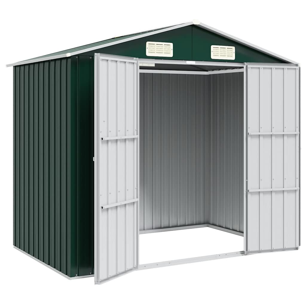 Capanno da Giardino Verde 205x129x183 cm in Acciaio Zincato