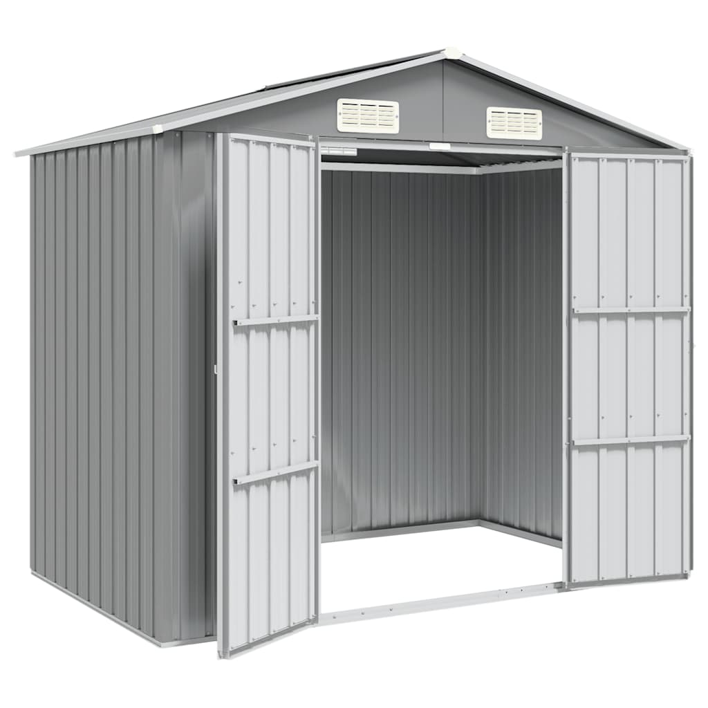 Capanno da Giardino Grigio 205x129x183 cm in Acciaio Zincato
