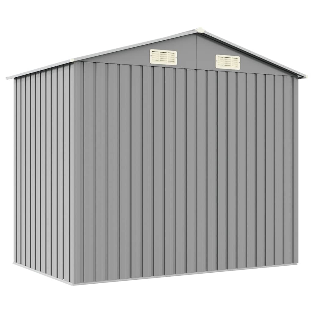 Capanno da Giardino Grigio 205x129x183 cm in Acciaio Zincato