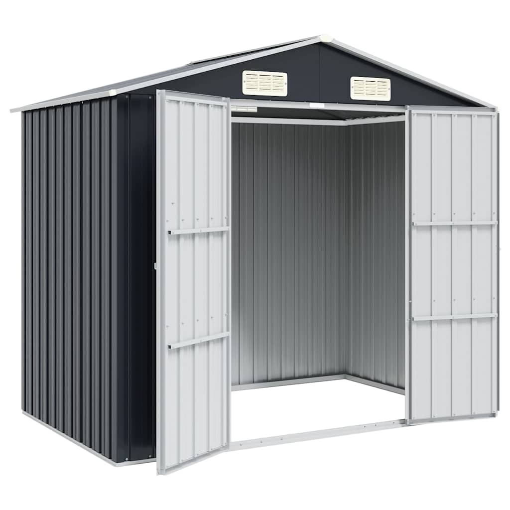 Capanno da Giardino Antracite 205x129x183 cm in Acciaio Zincato