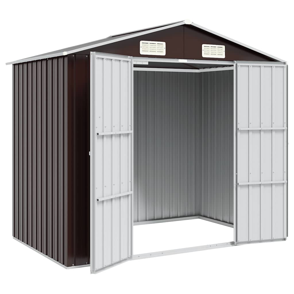 Capanno da Giardino Marrone 205x129x183 cm in Acciaio Zincato