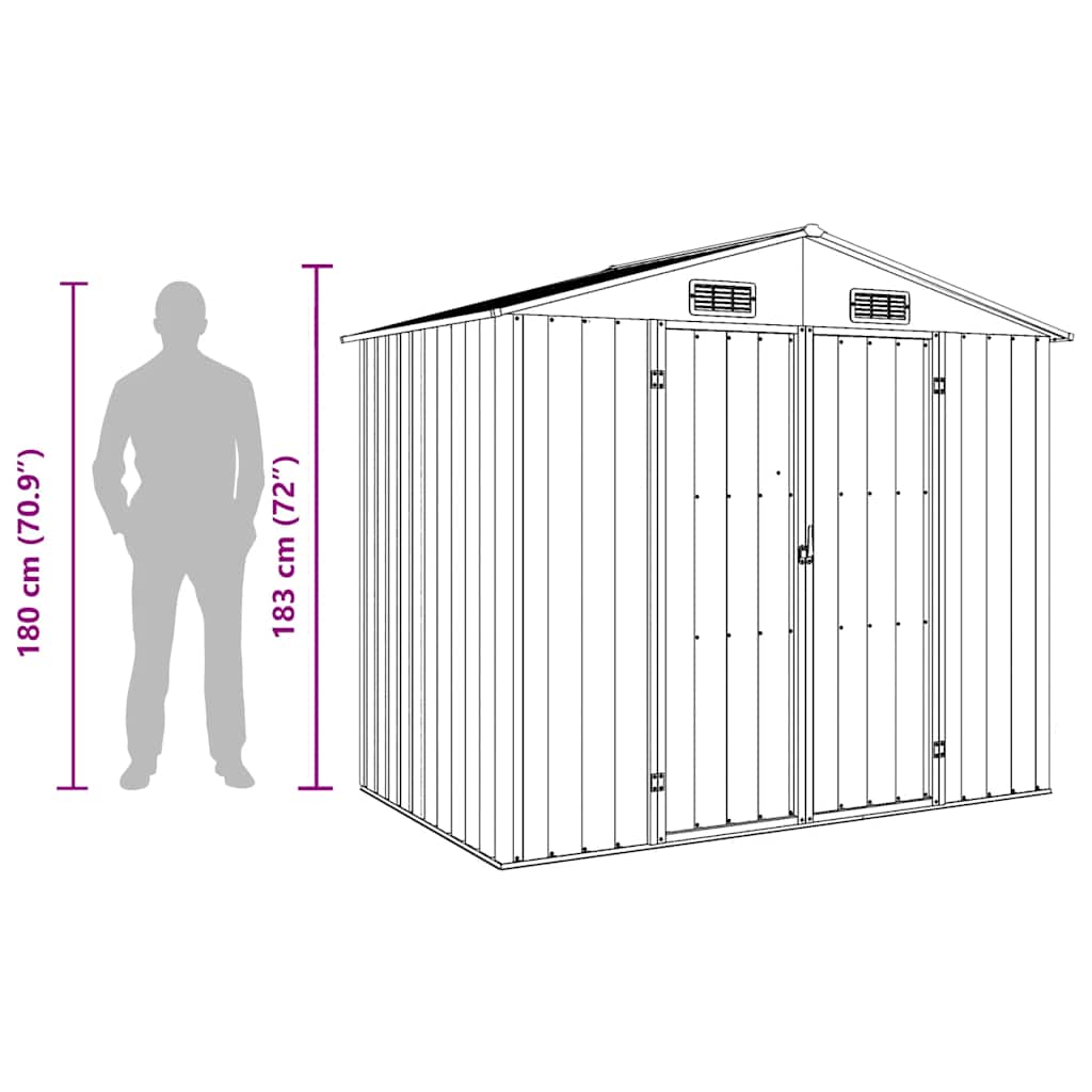 Capanno da Giardino Marrone 205x129x183 cm in Acciaio Zincato