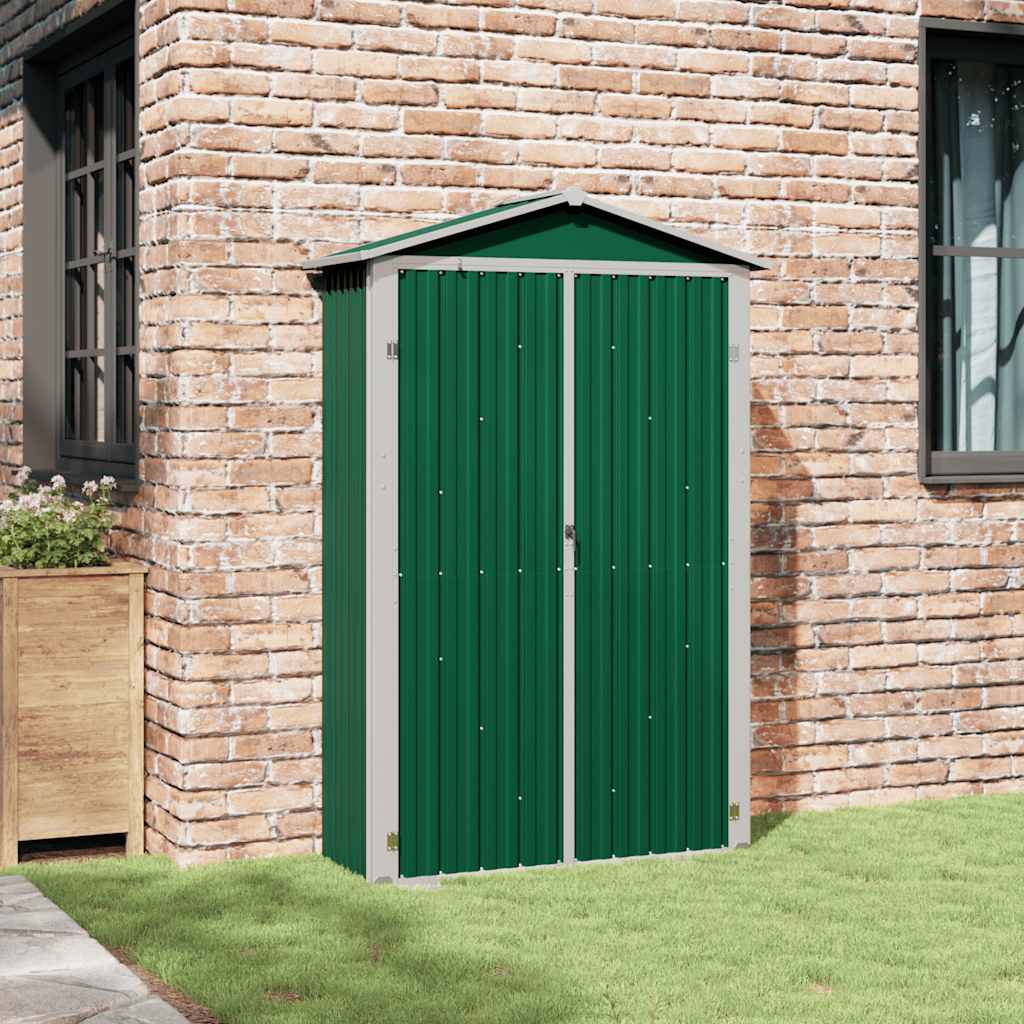 Capanno da Giardino Verde 116x45x175 cm in Acciaio Zincato