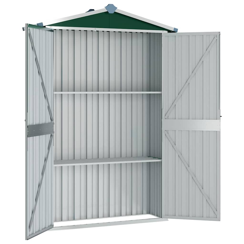 Capanno da Giardino Verde 116x45x175 cm in Acciaio Zincato