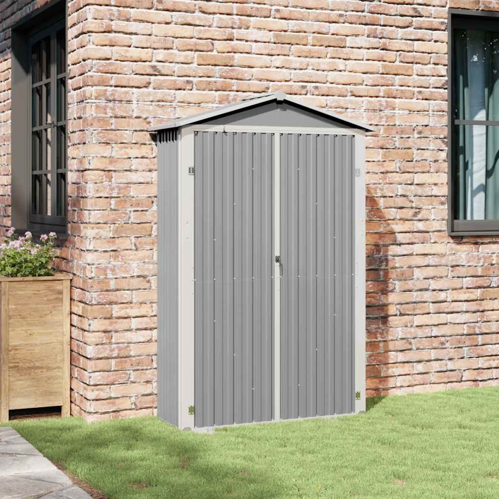 Capanno da Giardino Grigio 116x45x175 cm in Acciaio Zincato