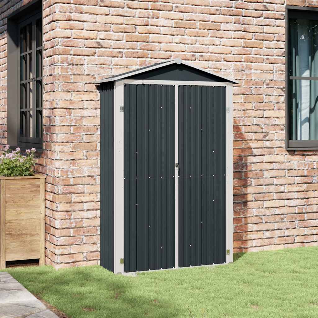 Capanno da Giardino Antracite 116x45x175cm in Acciaio Zincato