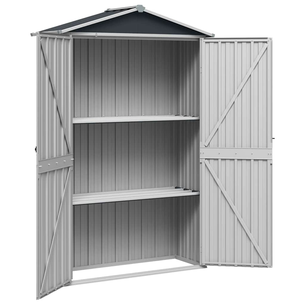 Capanno da Giardino Antracite 116x45x175cm in Acciaio Zincato