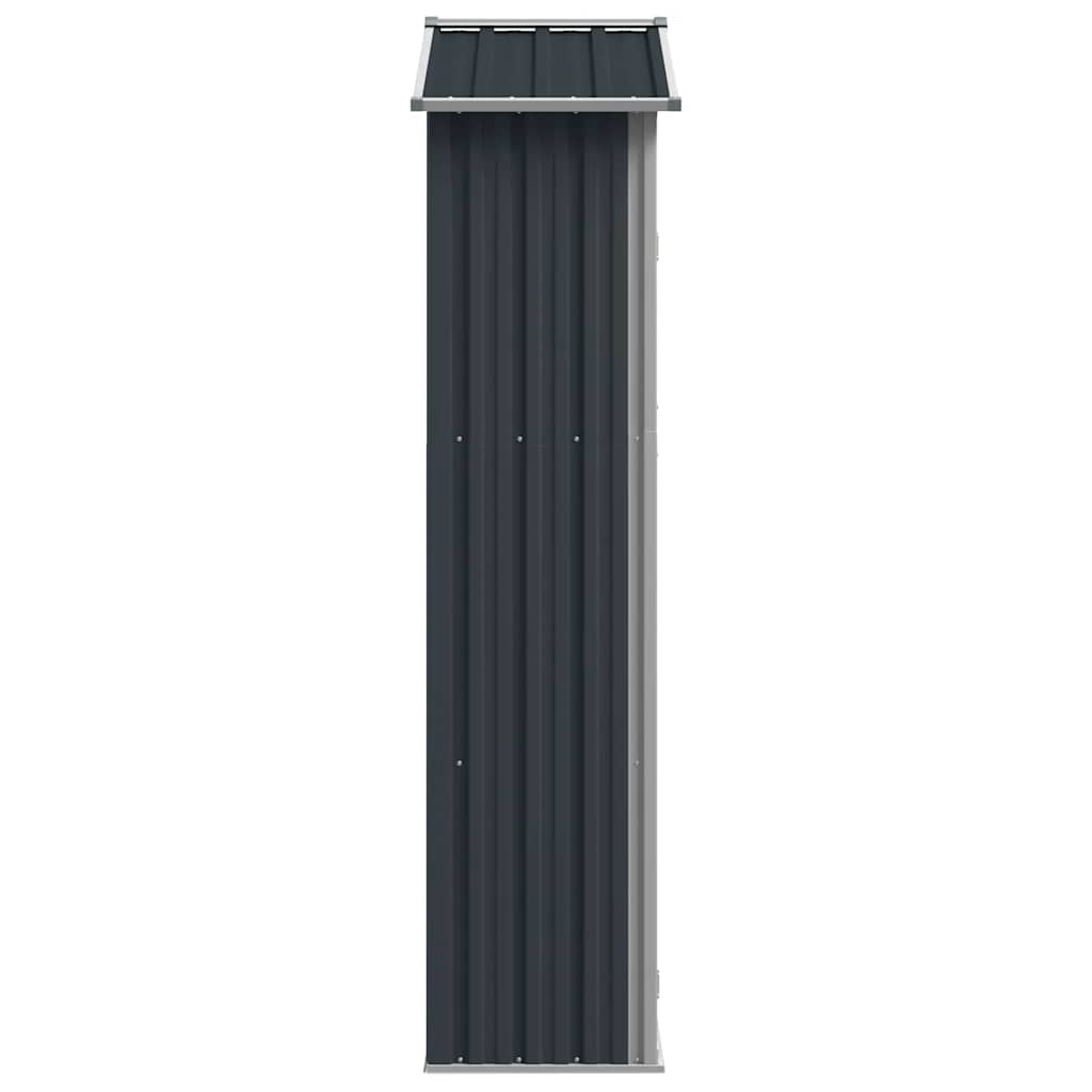 Capanno da Giardino Antracite 116x45x175cm in Acciaio Zincato