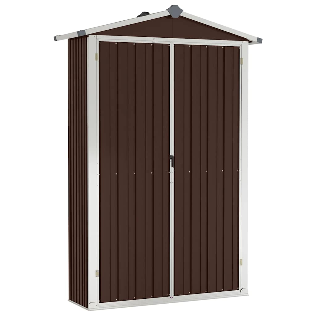 Capanno da Giardino Marrone 116x45x175 cm in Acciaio Zincato