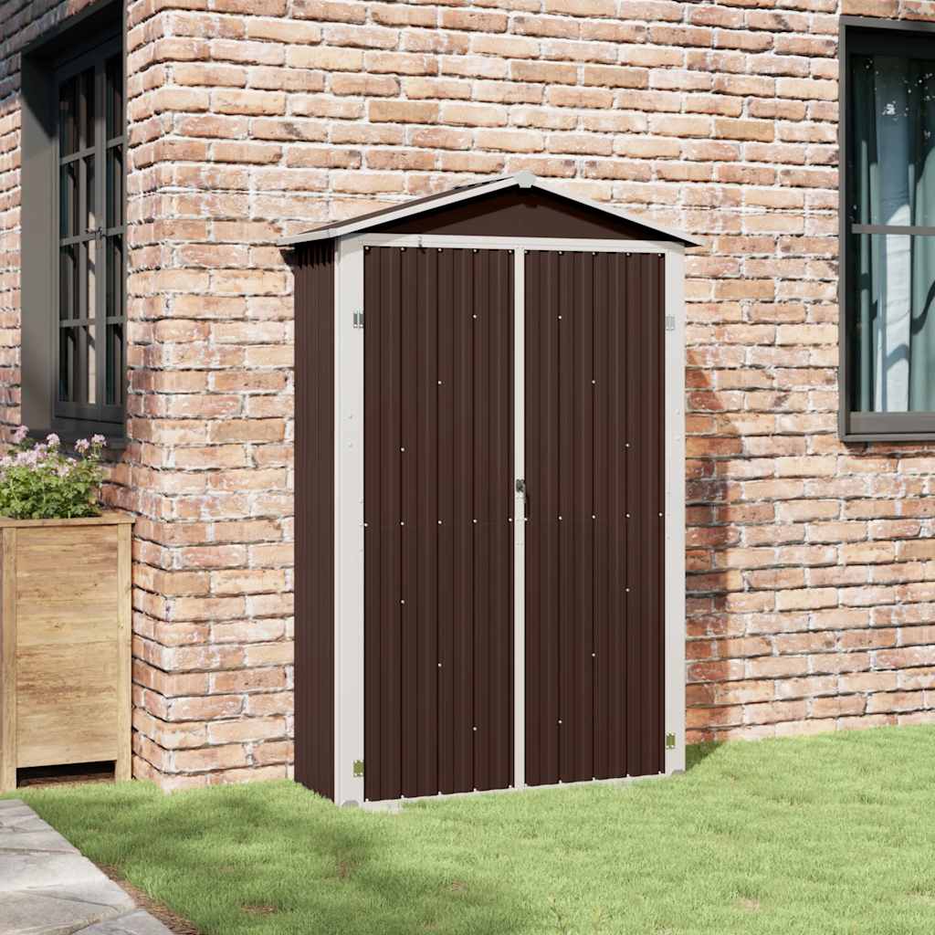 Capanno da Giardino Marrone 116x45x175 cm in Acciaio Zincato