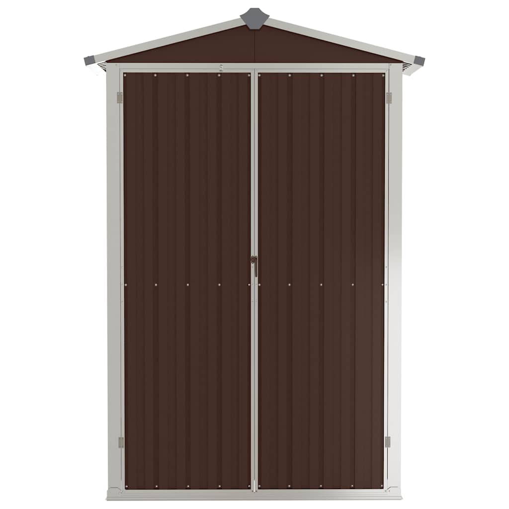 Capanno da Giardino Marrone 116x45x175 cm in Acciaio Zincato