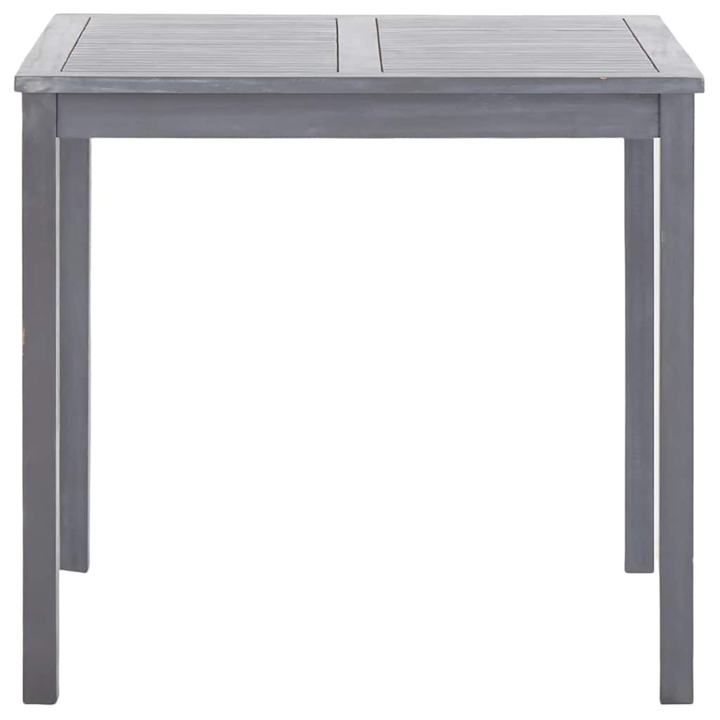 Tavolo da Giardino Grigio 80x80x74 cm Legno Massello di Acacia