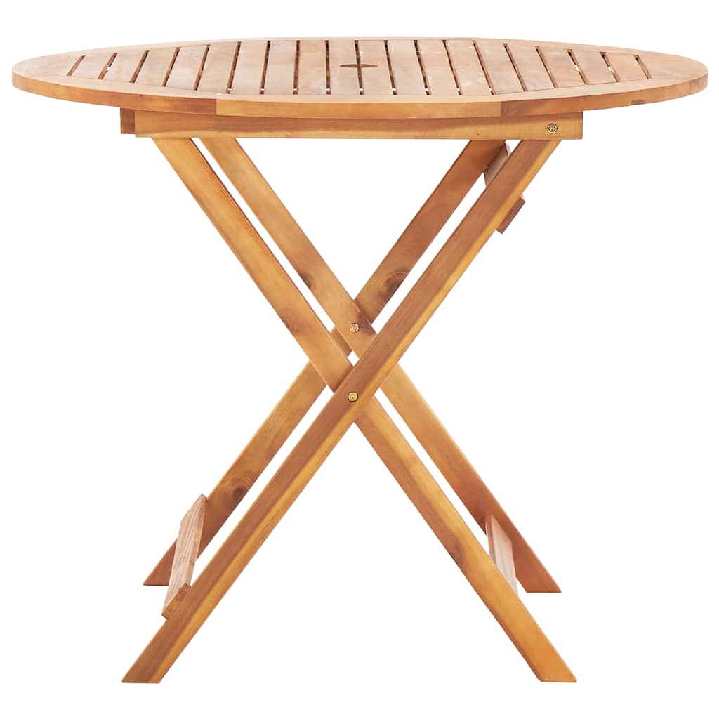 Tavolo da Giardino Pieghevole 90x75 cm in Massello d'Acacia