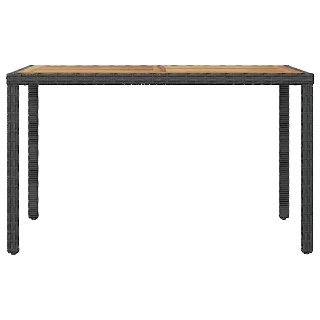 Tavolo da Giardino Nero e Marrone 123x60x74 cm Acacia Massello